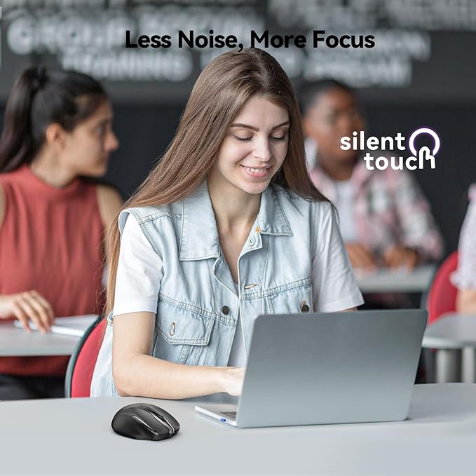 TECKNET Wireless Silent Mouse, Quiet Click, 2.4G Optical Cordless Mouse - Image 2