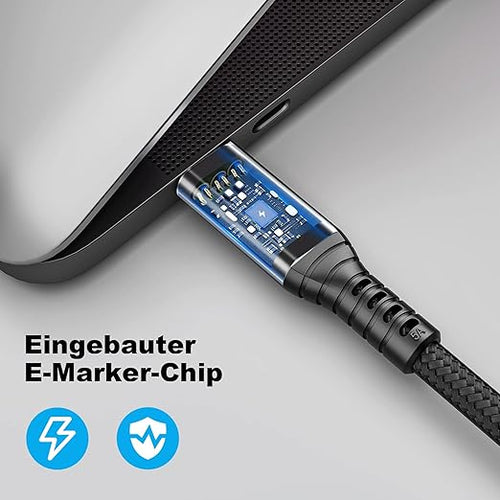 10FT USB-C 3.1 Gen 2 Cable 10Gbps Data Transfer, 60Hz Video Output, 4K Display - Image 2