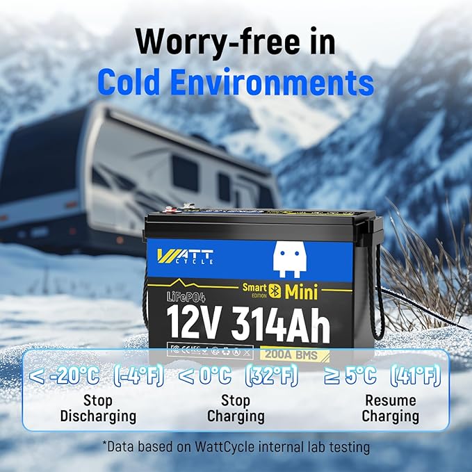 Mini LiFePO4 Lithium Battery 12V 314Ah 2 Pack Built-in 200A BMS & Bluetooth - Image 4