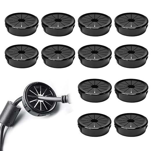 12 Pcs Cable Grommet, Snap Bushing 1-3/8" Mounting Diameter, Flexible by BOPOREAE