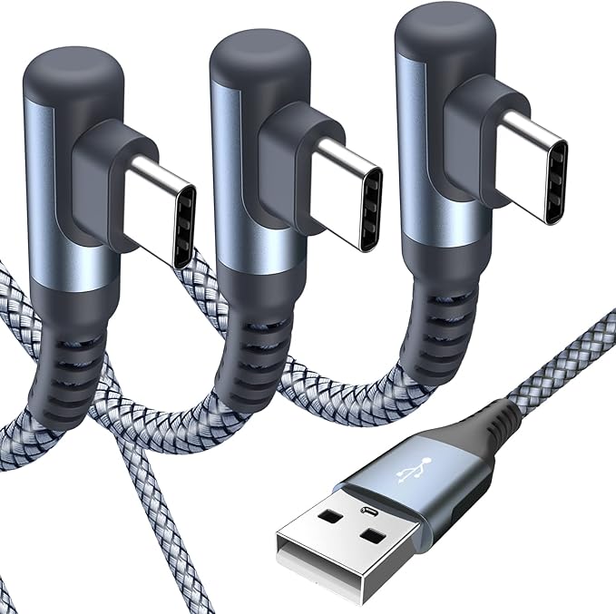 sweguard USB C Cable Right Angle, USB Type C iPhone 16 Charger Cable Nylon by Sweguard