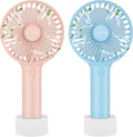 Miady 2-Pack Upgraded 5000mAh Portable Handheld Fan 3 Speed Mini USB Strong by Miady