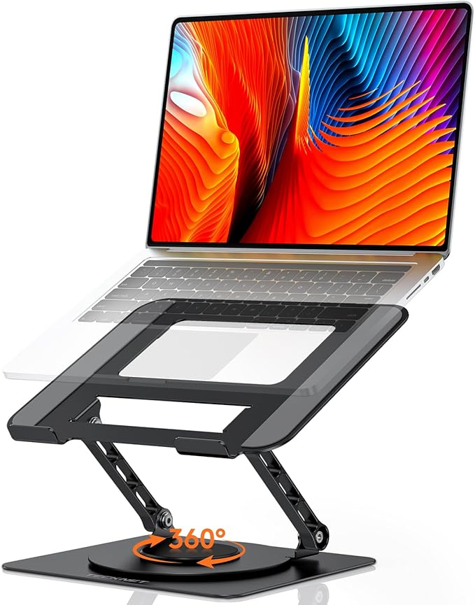 TECKNET Laptop Stand for Desk, 360 Rotating Base, Ergonomic Foldable Computer by Tecknet