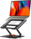 TECKNET Laptop Stand for Desk, 360 Rotating Base, Ergonomic Foldable Computer by Tecknet