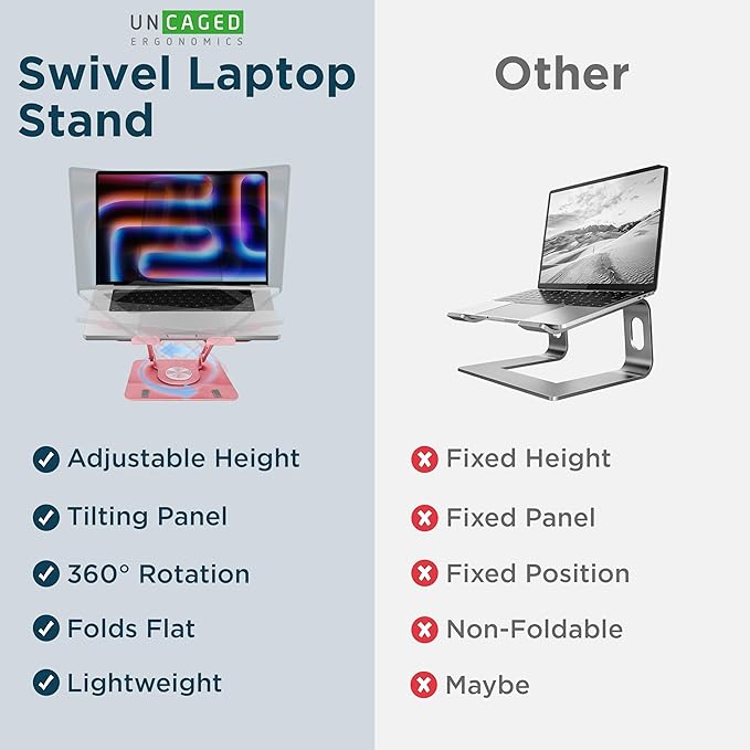 Uncaged Ergonomics Swivel Laptop Stand - Image 5