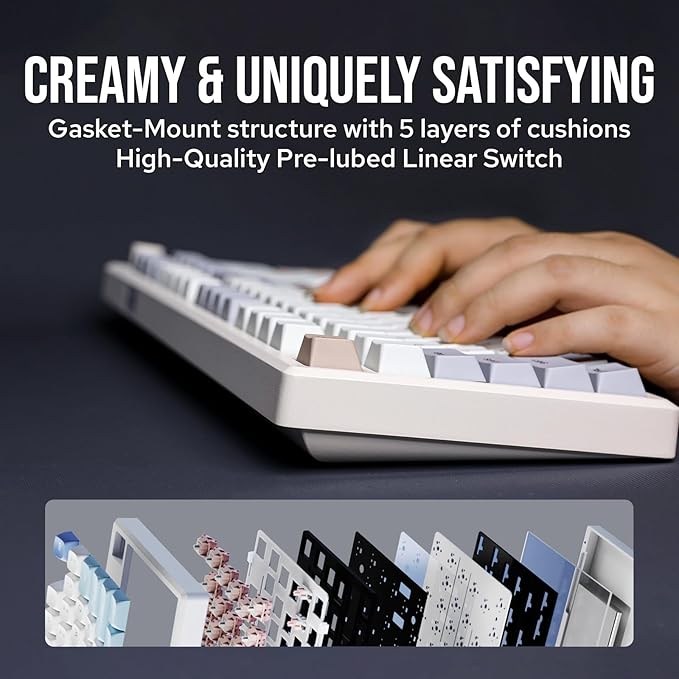 EPOMAKER Galaxy100 QMK/VIA Wireless Gaming Keyboard, Aluminum Shell, Pre-Lubed - Image 7
