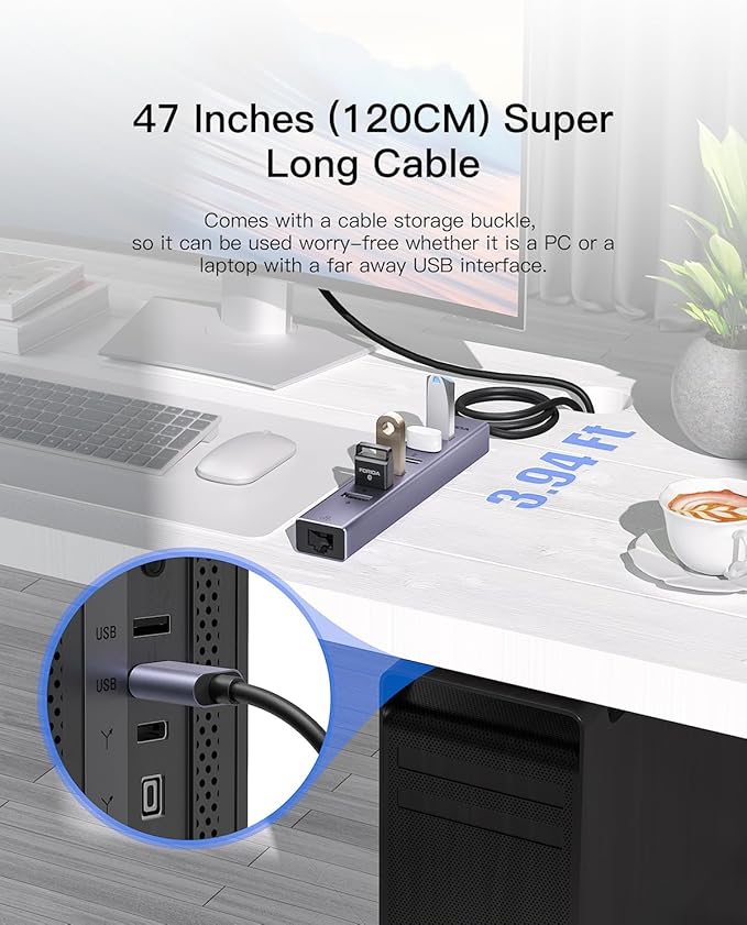 7 Port USB Hub USB Ethernet HUB - Image 2