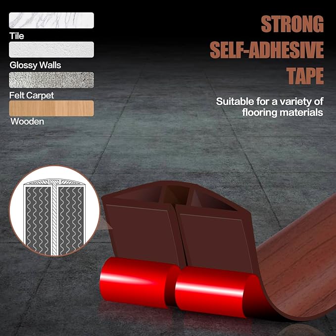Floor Cord Cover Cavity 0.8"x0.37" Self Adhesive Cord Hider, 3.3FT Low Profile - Image 4
