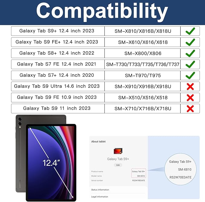 BRAECN for Galaxy Tab S10 Plus/S9 FE+/S9+/S7+/S8+/S7 FE 12.4 inch Case - Image 2