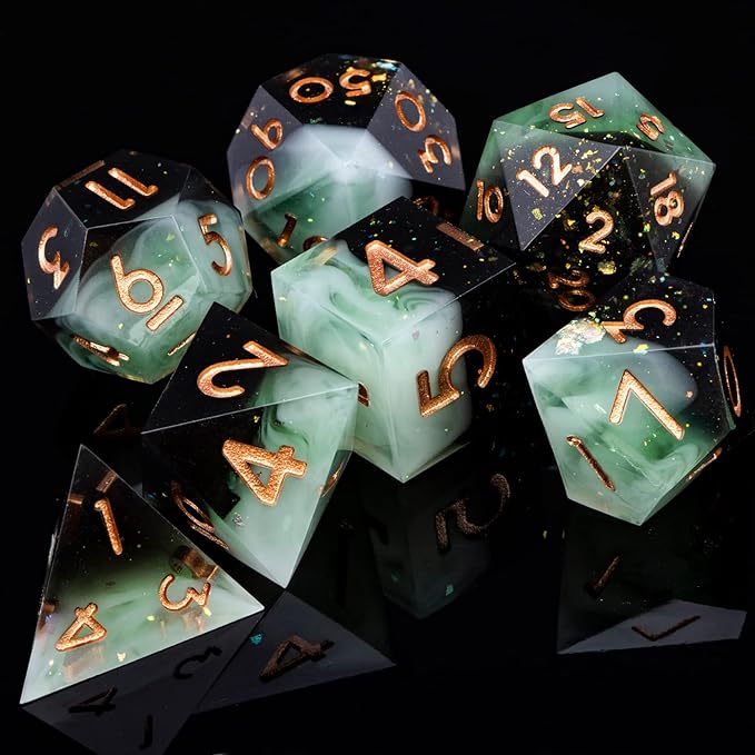 ARUOHHA Sharp Edges Dice Set DND Handmade Resin Dice - Image 2