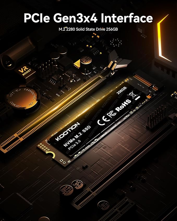 KOOTION 256GB NVMe M.2 PCIe 2280 SSD | Gen3x4 Internal Solid State Drive Hard - Image 5