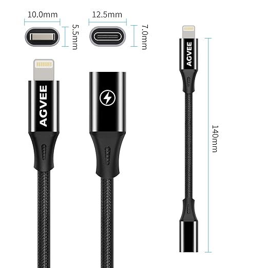 AGVEE 2 Pack 4 inch USB-C Female to Lightning Male Adapter, 30W Fast Charging - Image 7