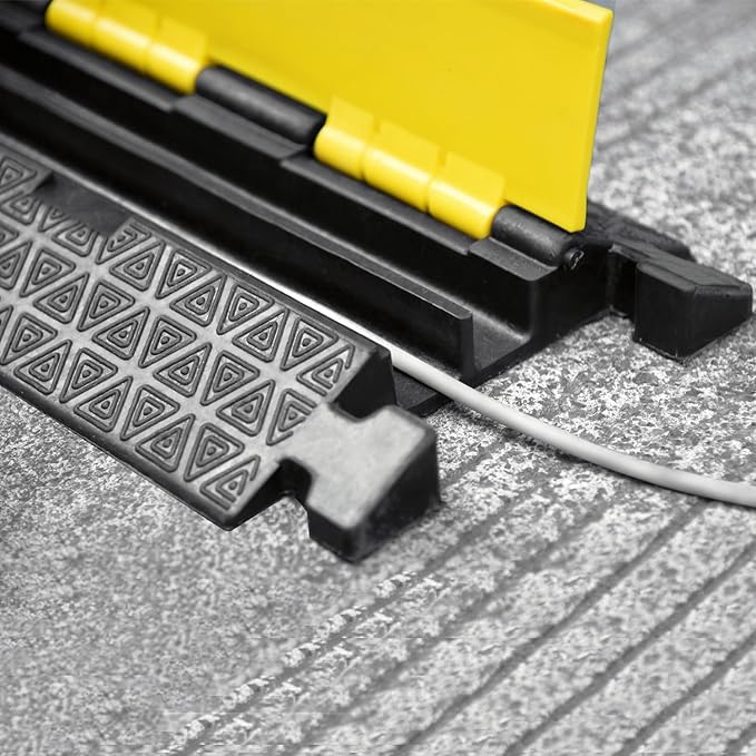 Heavy-Duty Rubber Cable Protector Ramp, Floor Cable Wire Cord Cover Speed Bumps - Image 5