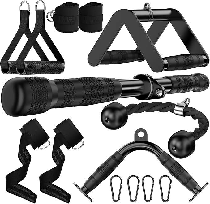 Cable Machine Attachment for Home Gym, Tricep Press LAT Pull Down Attachment by JOTUPLUN
