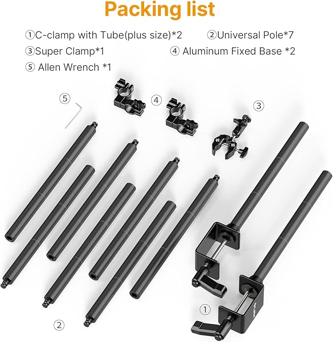 JUSMO LS15 Desk Overhead Camera Mount Rig Top-Down Shots, Professional Aluminum - Image 6