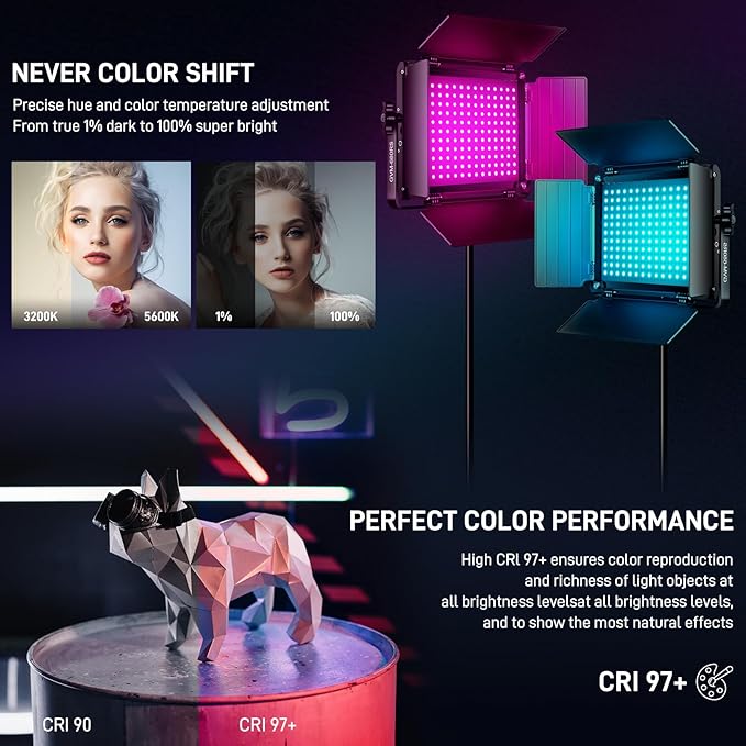 GVM RGB LED Video Light with Lighting Kits, 680RS 50W Led Panel Light with - Image 3
