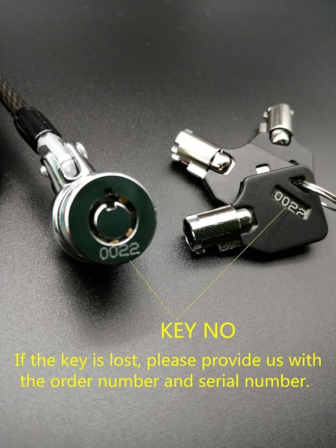 Security Retractable Cable Lock Portable Keyed Laptop Lock 5 Keys 8Ft - Image 3