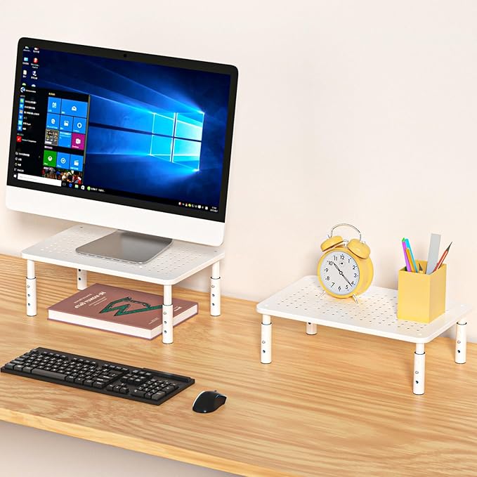 Bracwiser Monitor Stand Riser, 3 Level Height Adjustable Desktop monitor stand - Image 4