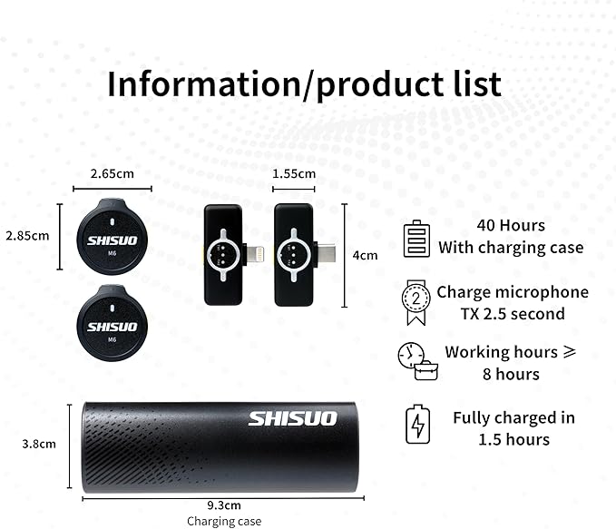Pro Lavalier Microphone for Podcast Recording, Wireless Clip-On Mic - Image 6