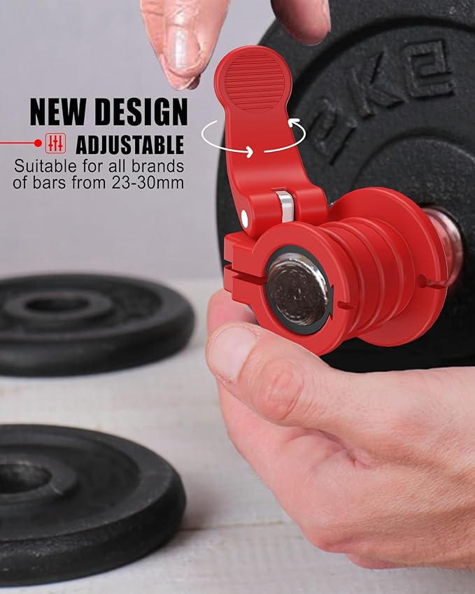 Pro Barbell Clips 1 inch Barbell Clamps 0.9-1.18inch Quick Release Weight Clips - Image 3