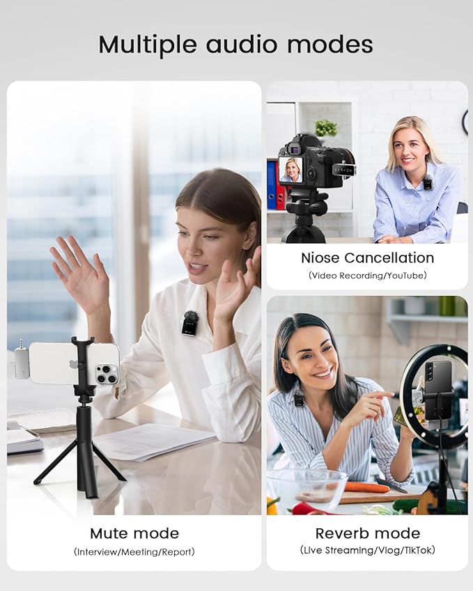 PQRQP 3 in 1 Mini Microphone for iPhone, Camera | 328ft Range & 18H Battery | - Image 8