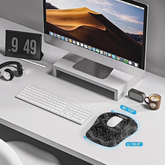 Mouse Pad with Wrist Rest, Ergonomic Mousepads with Wrist Support, Soft Lycra - Image 5