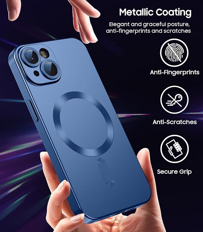 Magnetic for iPhone 13 Case Slim Soft Silicone Bumper Shockproof Metallic - Image 6