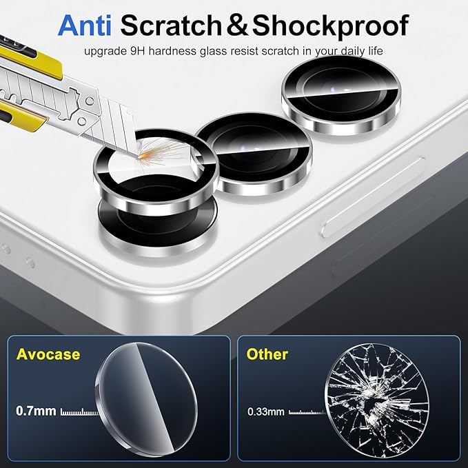 for Samsung Galaxy S25 Camera Lens Protector, Individual Metal Ring Tempered - Image 3