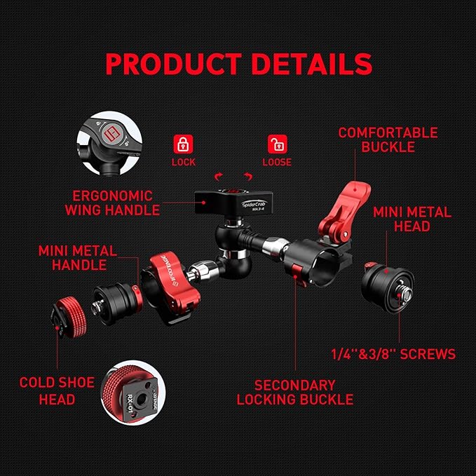 IFOOTAGE Magic Arm Clamp MA3-4, 7 Inches Adjustable Friction Power Articulating - Image 3