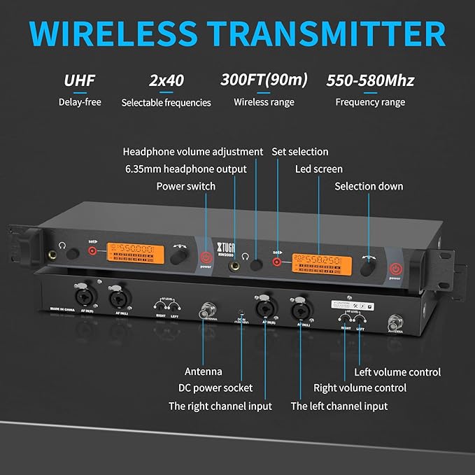 XTUGA RW2080 Wireless in Ear Monitor System Mono - Image 2