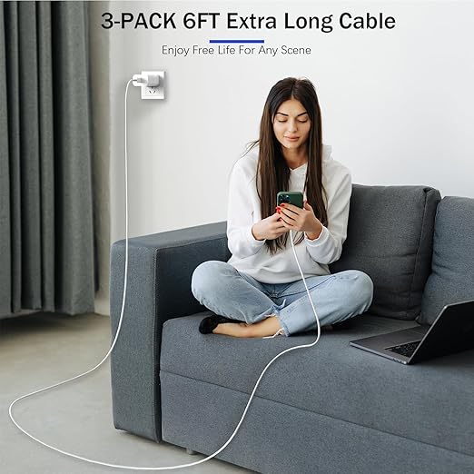 【Apple MFi Certified】Fast Charger iPhone, Fast i Phone Charging Cord 3Pack - Image 7