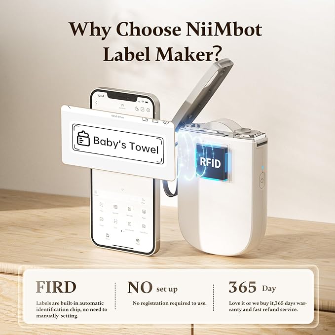 NIIMBOT Label Maker with Tape D11 0.5 Inch Bluetooth 300 DPI Portable Label - Image 7