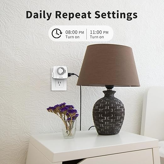 TiFFCOFiO Indoor Mechanical Light Timer, 3 Prong Plug in Timer Switch, 2 - Image 5
