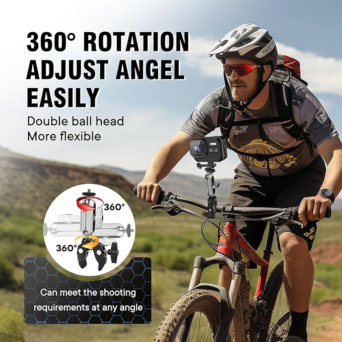 Aluminum Alloy Camera Mounts Clamp Mount Bicycle Handlebar Adapter Mount - Image 2