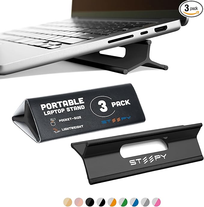 Steepy Portable Laptop Stand for Desk – Adjustable Height, & Portable Laptop by Steepy