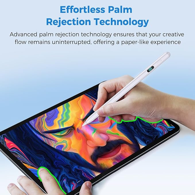 iPad Pencil with Magnetic&5 Extra Tips, USB-C Faster Charge, Stylus Pen - Image 5