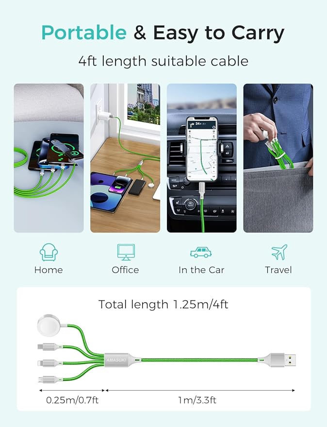 2Pack Travel Essentials Multi Charging Cable - Image 5