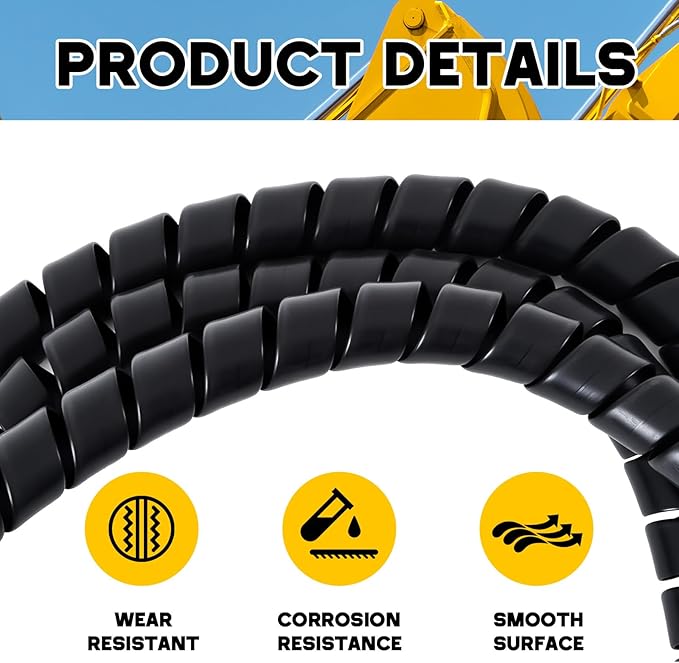 Spiral Wrap Cable Protector, Safe 1.25" Od x 40' Pre Cut Lengths Hydraulic Hose - Image 3