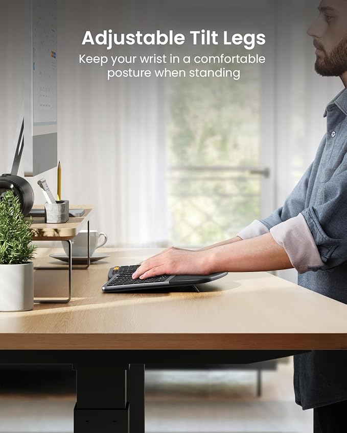 ProtoArc Ergonomic Keyboard Mouse, EKM01 Plus Full Size Wireless Bluetooth Ergo - Image 4