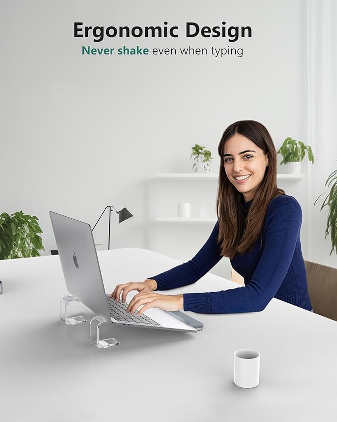 Clear Acrylic Laptop Stand for Desk, - Image 4