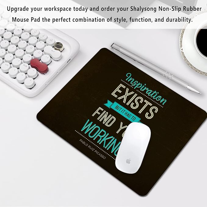 Inspirational Work Quotes Mouse Pad Personalized Design, Non-Slip Surface - Image 7