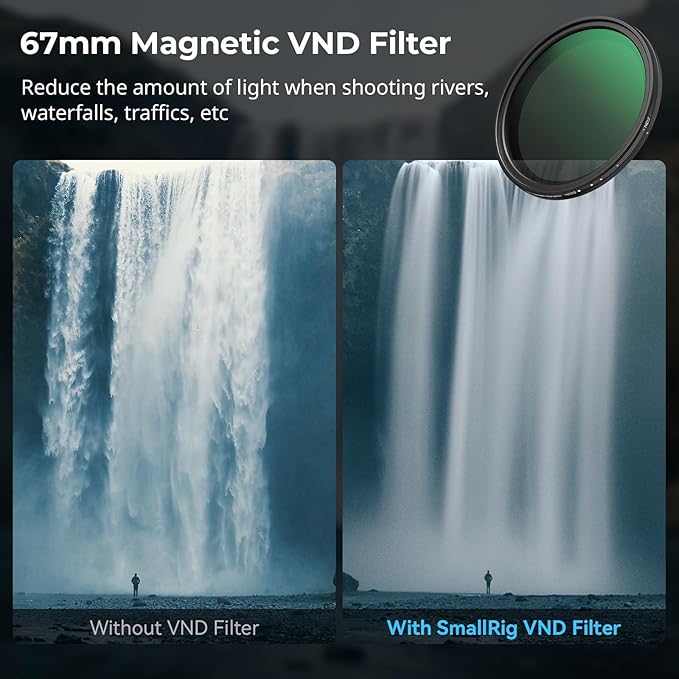 SmallRig 5-in-1 Magnetic 67mm Lens Filter Kit: VND + CPL + Black Mist 1/4 + - Image 3