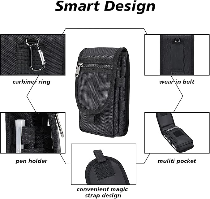 2 Packs Large Smartphone Pouch, Phone Pouch, Cell Phone Holster, Tactical - Image 4
