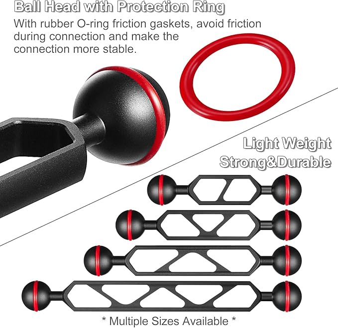 MINIFOCUS 5" Double Ball Aluminum Extension Arm, Waterproof and Rustproof - Image 3