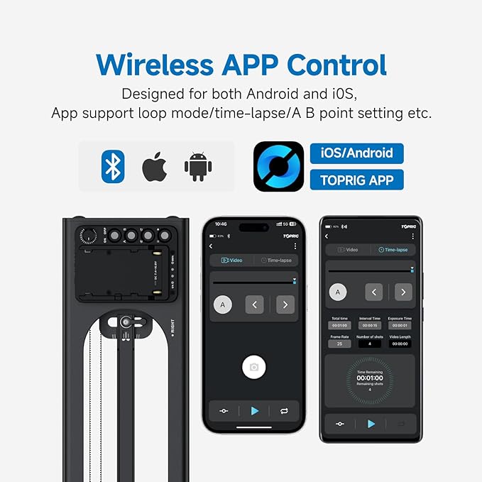 Accsoon Toprig 16inch/40cm Camera Slider Motorized, Button&APP Control - Image 3