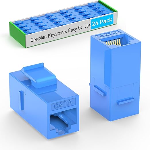 CAT6 RJ45 Keystone Coupler, Cat6 Keystone Jack Female to Female, Cat 6 Inline by Unknown