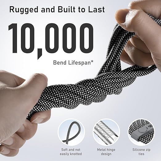 USB C to USB C Cable 10FT 240W, 180°Rotating USB C Cable Braided Type C Charger - Image 6