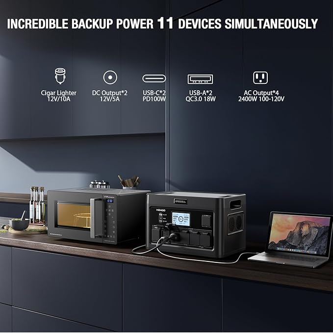GRECELL Solar Generator 2400W Portable Power Station, 1843Wh UPS Backup LiFePO4 - Image 3