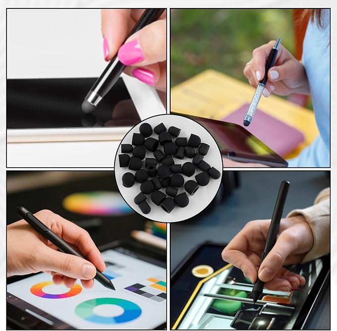 30PCS Rubber Tips for Stylus Pens, 2 Size 0.2'' & 0.28'' Replacement Nibs for - Image 6