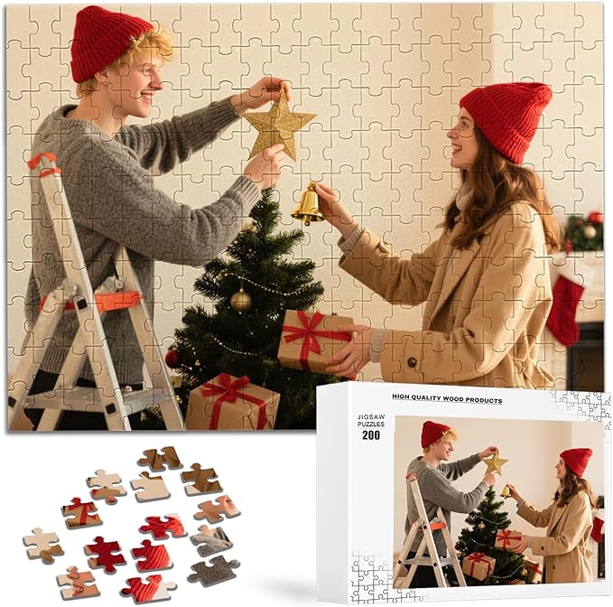 Custom Puzzles from Photos, Personalized Natural Wood Puzzle by EGUEGU